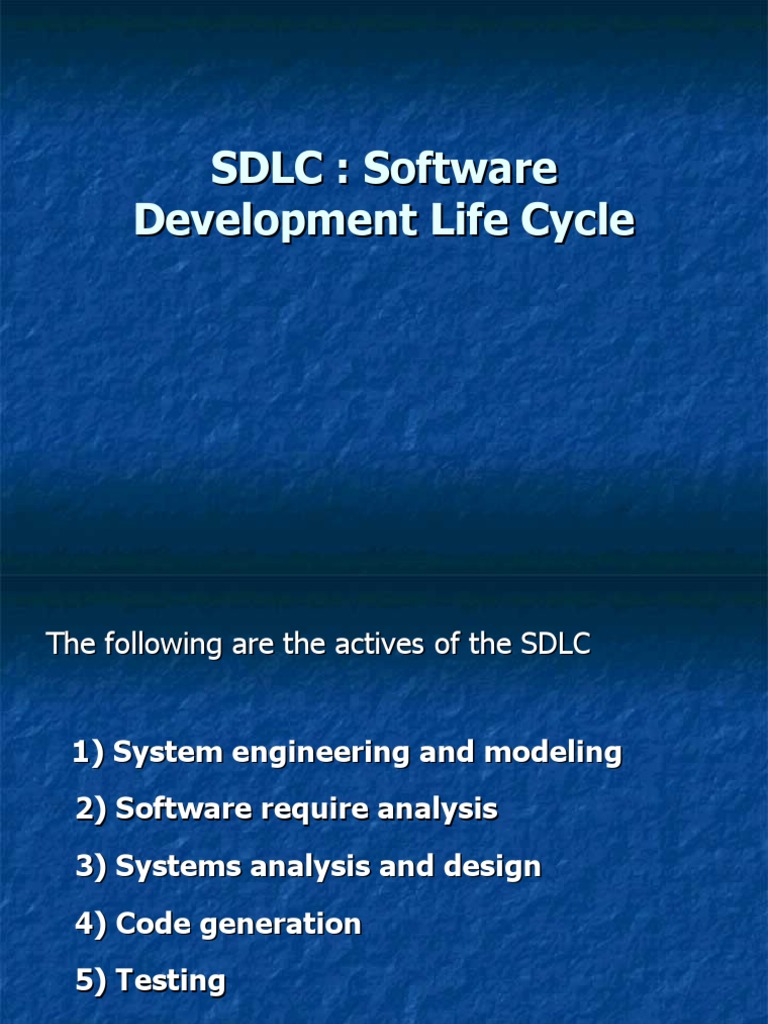SDLC Activities Overview Guide | PDF