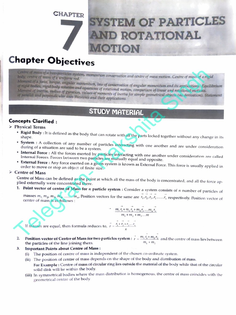 System of Particles and Rotational Motion by Rakshita Singh | PDF ...