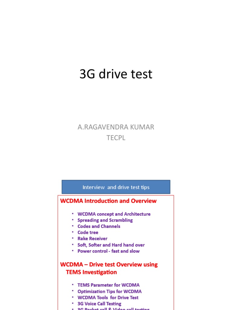 3g Drive Test Learning | PDF | Mobile Technology | Radio Technology