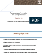 Fundamentals of Innovation and Entrepreneurship: Prepared by DR Shaker Bani Melhem