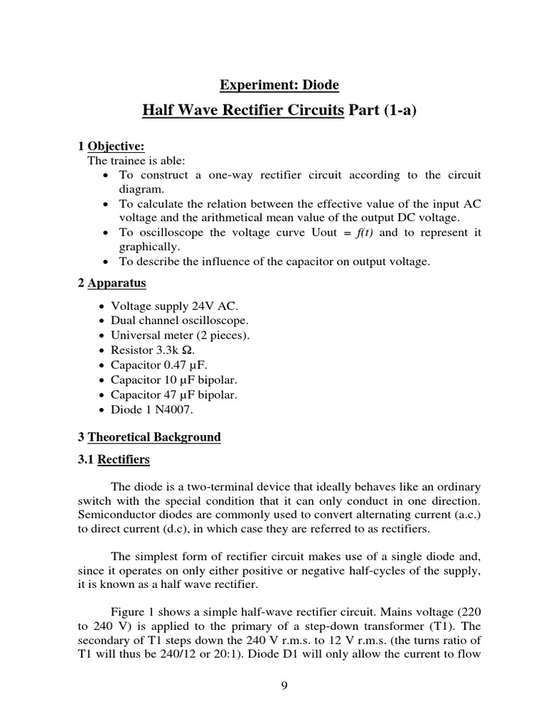 Diode Experimental PDF Rectifier Diode