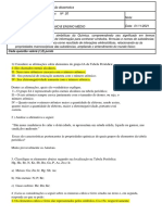 SESI 032 Catumbi Avaliação dissertativa Química