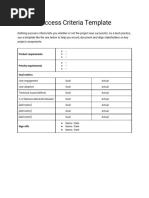 Project Success Criteria Template | PDF