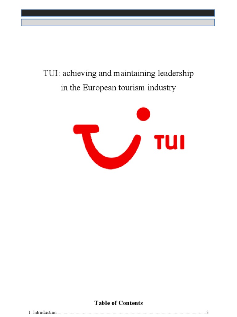 TUI's Strategic Leadership in Tourism | PDF | Tourism | Strategic ...