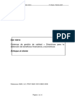 Iso 10014 SGC - Directrices para La Obtención de Beneficios Financieros y Económicos - Enfoque Al Cliente