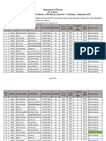 6general Merit List BS Physics 5th Semester PU Graduate