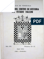 Boletín Del Centro de Historia Del Estado Falcón. Año XX, #20-21, Abril 1972