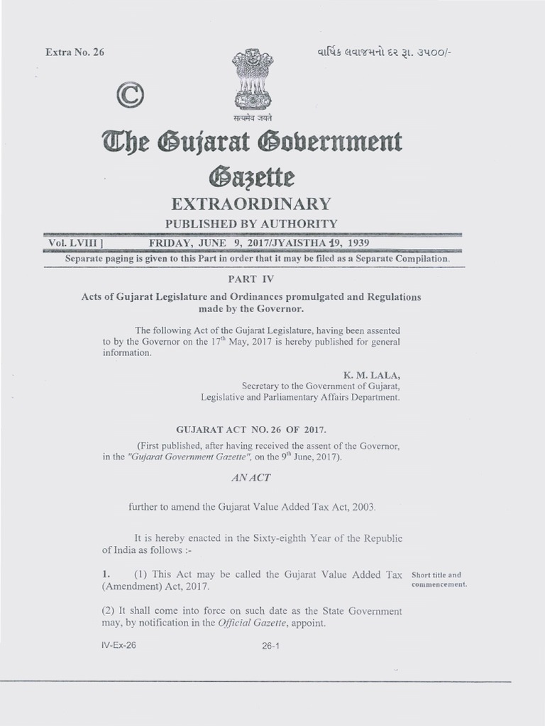The Gujarat Value Added Tax PDF Taxes Gasoline