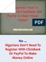 Do Nigerians Need To Register On ClickBank and Paypal To Make Money Online