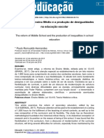(Texto Extra) HERNANDES, Paulo Romualdo. A Reforma Do Ensino Médio e A Produção de Desigualdades Na Educação Escolar