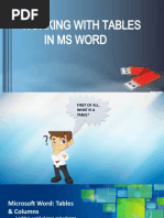 Working With Tables in MS Word