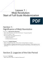 Lesson 1 Meiji Revolution: Start of Full-Scale Modernization