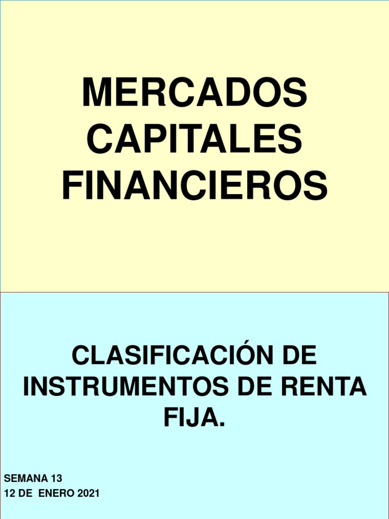 Clasificación de Instrumentos de Renta Fija | PDF | Renta Fija ...