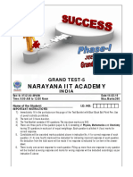 Narayana Iit Academy: Grand Test-5