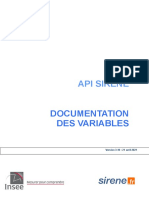 INSEE Documentation API Sirene Variables-V3.10
