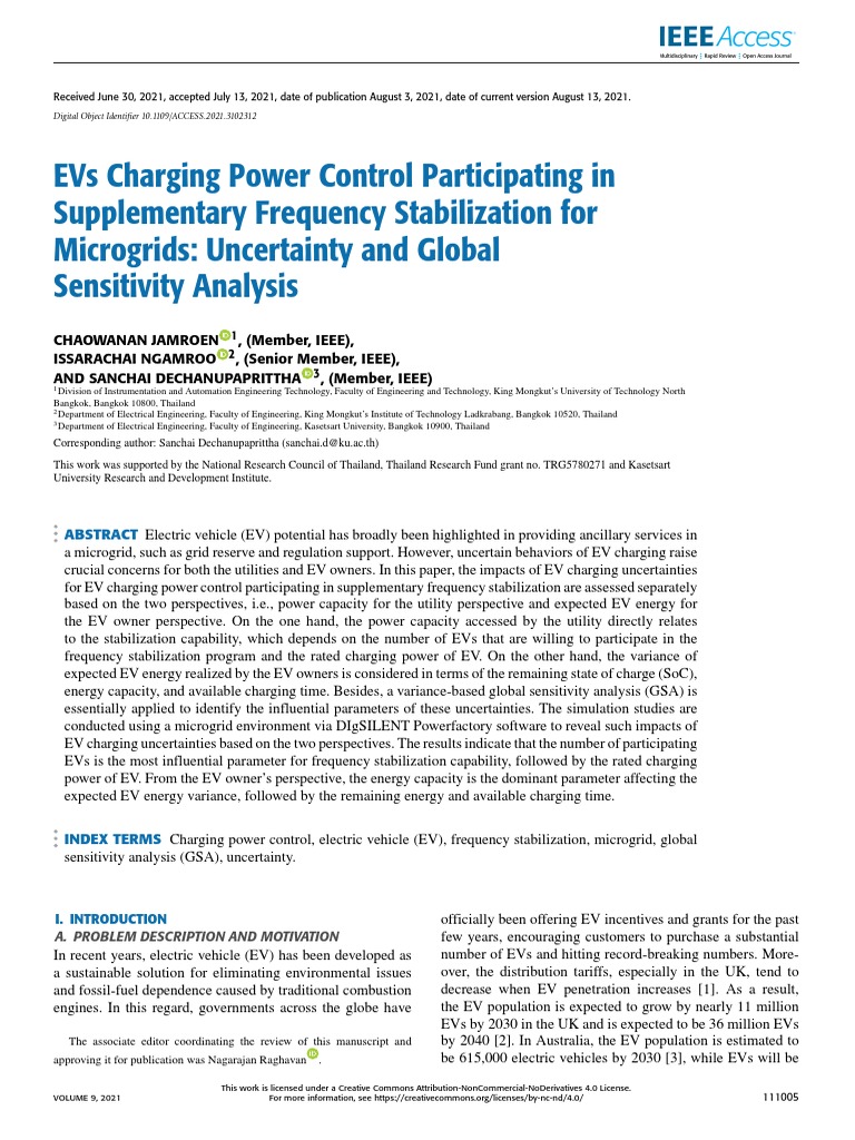 EVs Charging Power Control Participating in Supplementary Frequency ...