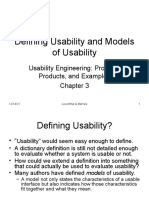 Defining Usability and Models of Usability
