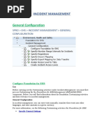 General Configuration: Incident Management