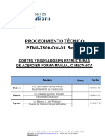 Cortes y Biselados en Estructuras Metalicas de Forma Manual o Mecanica Ptms-7500-Om-01 Rev.02