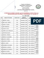 Schedule of First Online and Via Learning Action Cell (Online or Face To Face) Demonstration Teaching For Kinder To Grade Vi Teachers