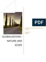 Globalisation:-Nature and Scope: Tagore SR Sec Shool 18, Mayapuri Road Mayapuri Submitted by