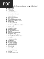 List of General Topics For Presentation For College Students and School Students