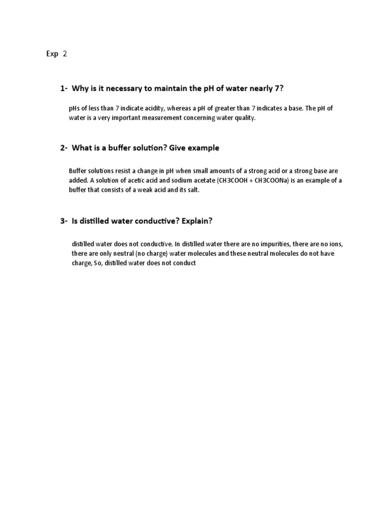 1Why Is It Necessary To Maintain The PH of Water Nearly 7? PDF