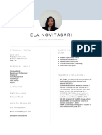 Ela Novitasari: Career Summary (2015-2019) Personal Profile