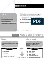 3: Cost Classification: Topic List