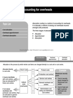 8: Accounting For Overheads: Topic List