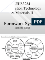 SEHS3284 Construction Technology & Materials II: Formwork Systems