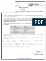 PUBLIC NOTICE 03.12.2021 Subject - Re-Scheduling