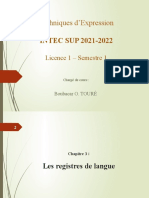 L1 Chap3 Les Registres de Langue