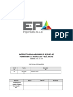 Instructivo para El Manejo Seguro de Herramientas Manuales y Eléctricas E&p Ingeniería