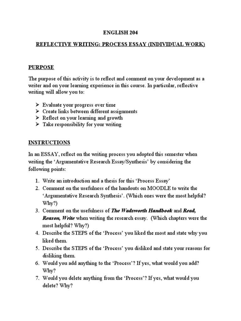 Reflective Writing Process Essay Guide | PDF | Essays | Education Theory