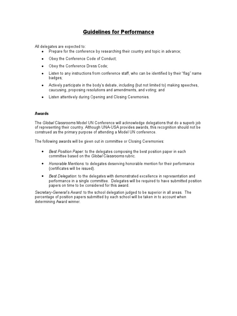 5 Guidelines For Performance | PDF