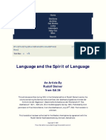 Language and The Spirit of Language - Steiner, Rudolf