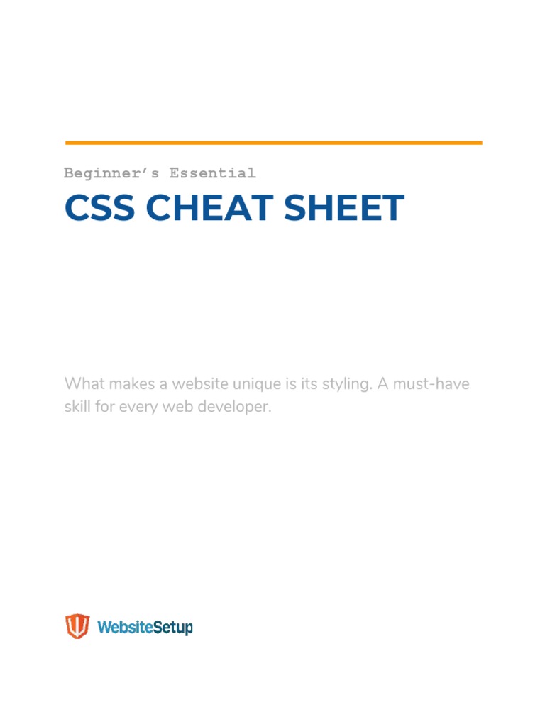 Beginner's CSS Cheat Sheet Guide | PDF | Graphic Design | Text