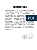 Convocatoria Consesionario Depincri Chepen