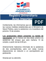 Aviso Informaciones Importantes Protocolo Graduacion PDF