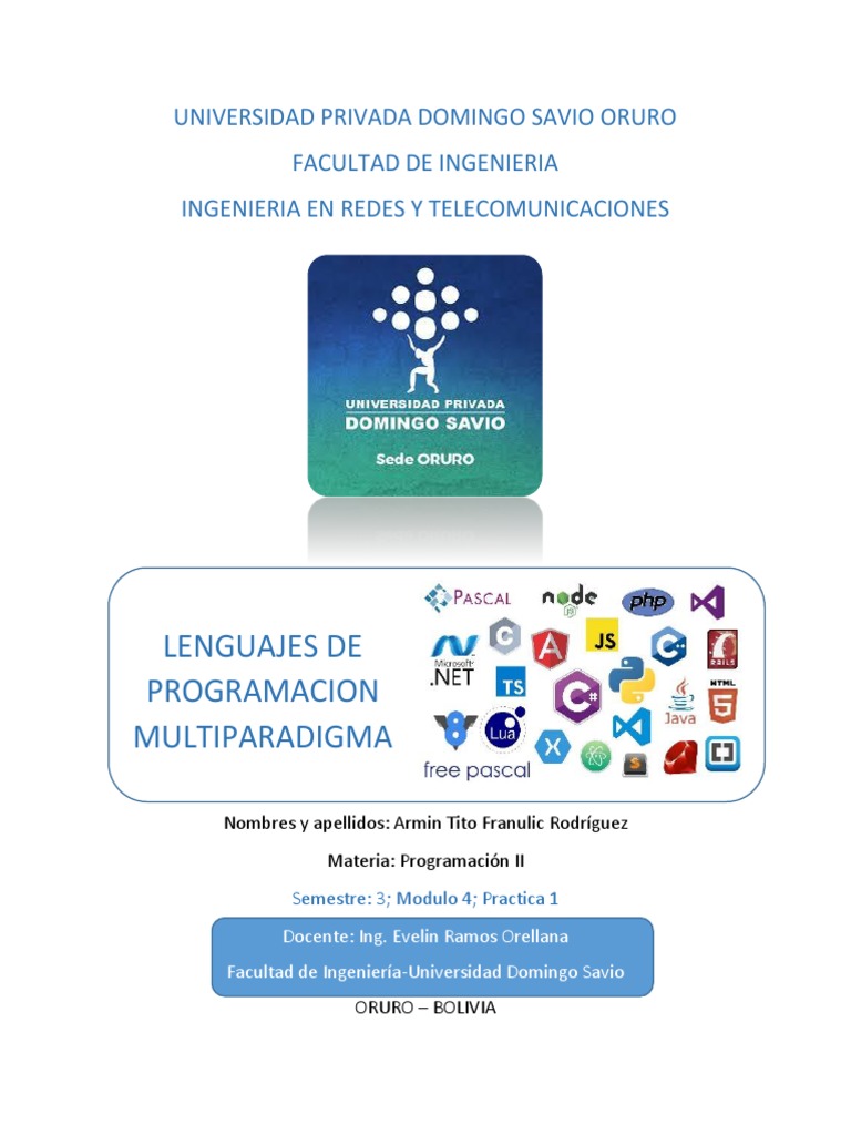 Lenguaje de Programación Multiparadigma | PDF | Lenguaje de ...
