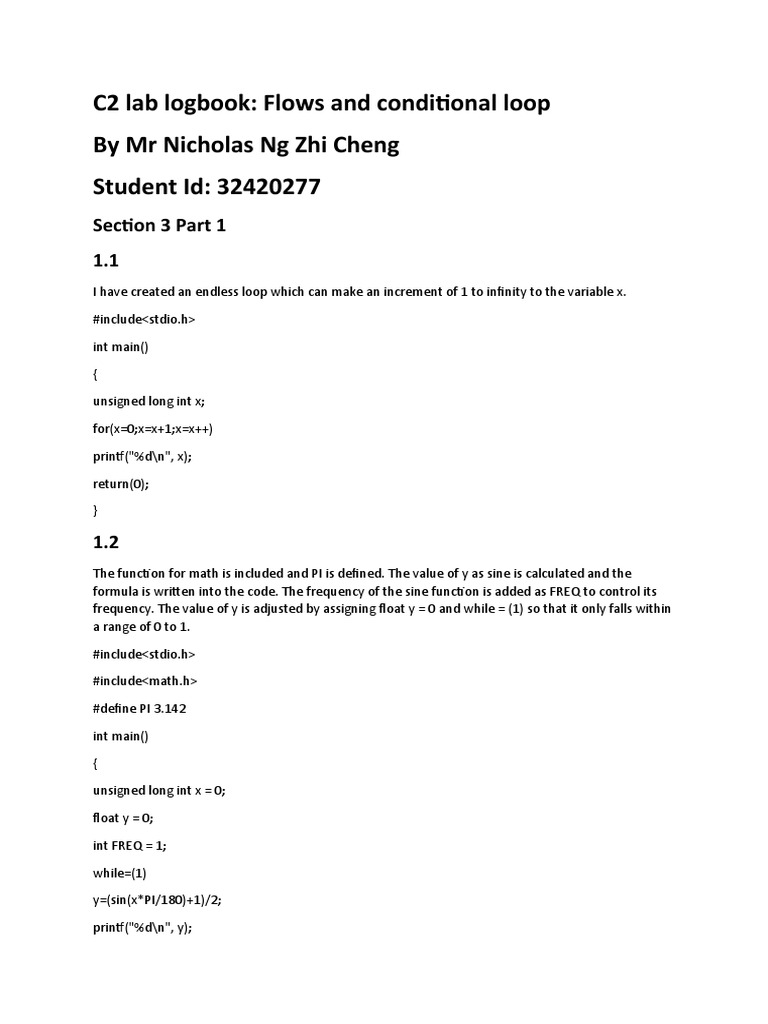 C2 Lab Logbook PDF Function (Mathematics) Sine