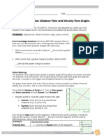 Distance and Velocity Time Graphs Gizmo Student Exploration Sheet