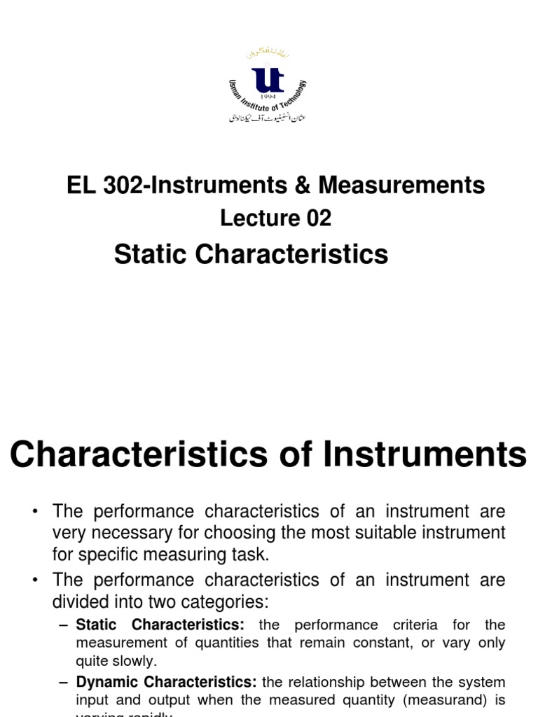 Static Characteristics of Instruments | PDF | Accuracy And Precision ...