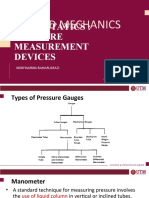 Fluid Mechanics: Fluid Statics: Pressure Measurement Devices
