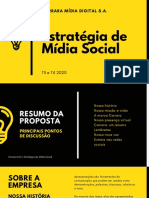 Amarelo Moderno Criativo Estratégia Empresarial em Mídia Social Apresentação