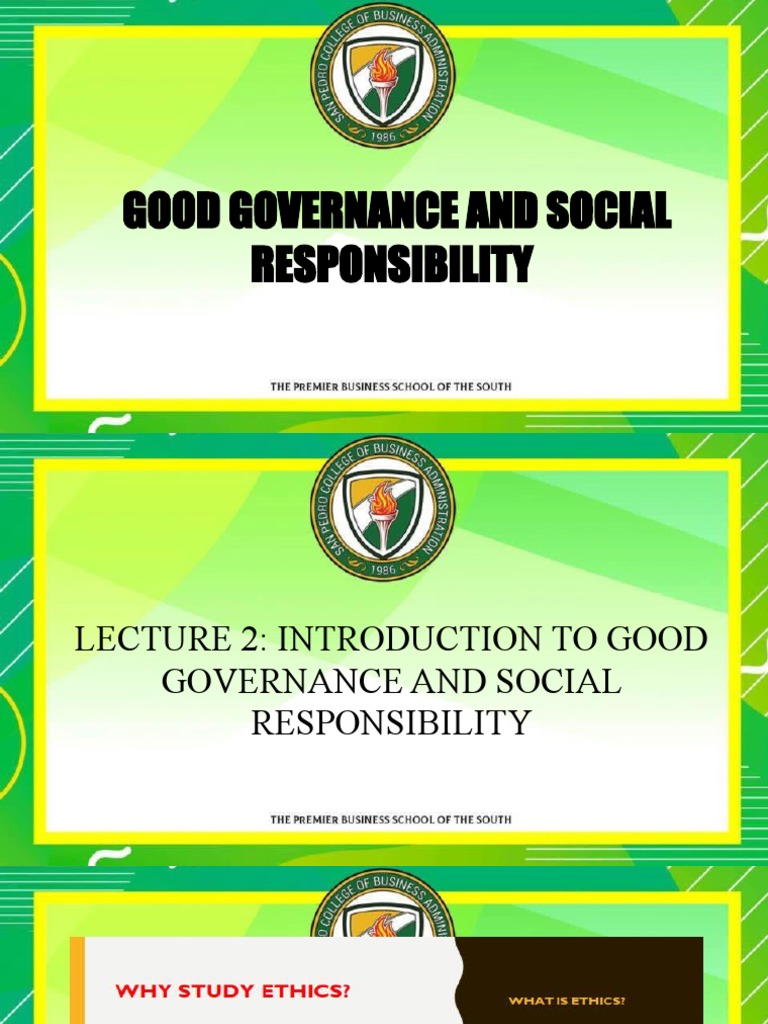 Introduction To Good Governance and Social Responsibility | PDF ...
