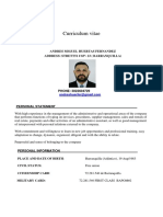 Curriculum Vitae: Andres Miguel Huertas Fernandez