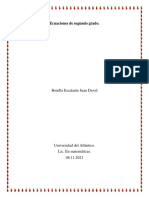 Ecuaciones de Segundo Grado - Juan David Bonilla Escalante