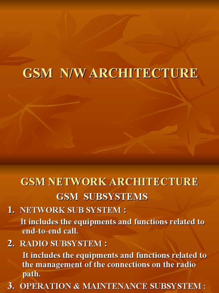Overview of GSM Network Architecture | PDF | Information And ...